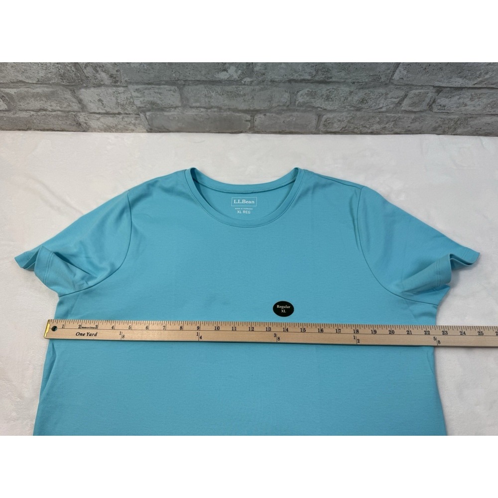 New LL BEAN Cool Teal 100% Cotton Short Sleeve T-Shirt Tee Crew Neck Women's XL - Picture 7 of 12